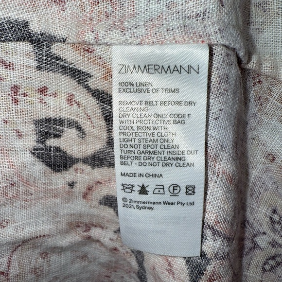 Zimmermann Wild Botanica Paisley-print Belted Linen Skirt - Picture 10 of 12